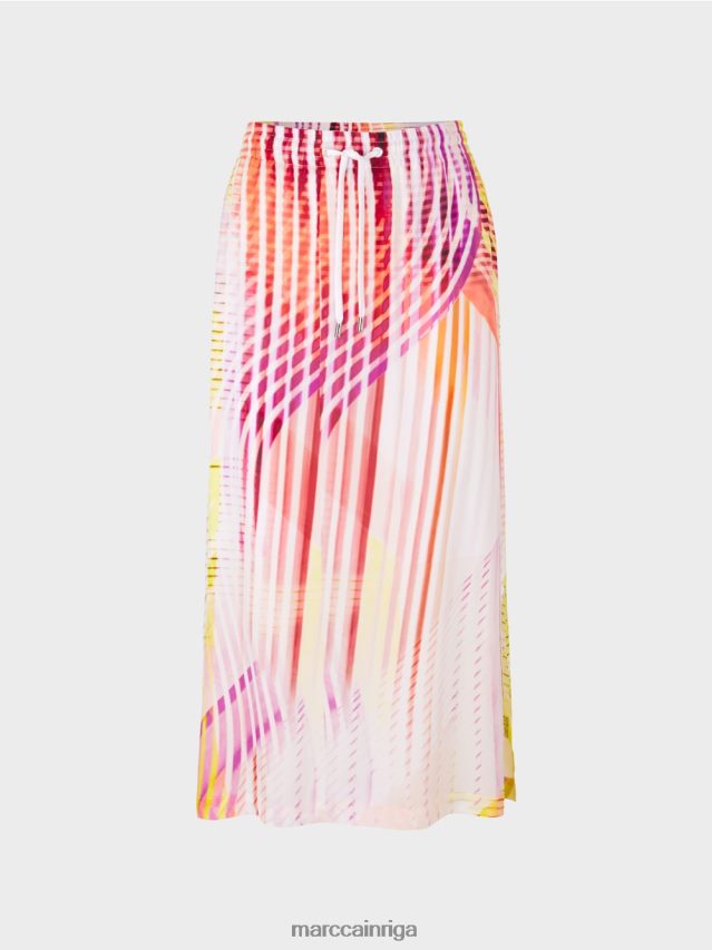 apģērbs viegla limeade VRBHXD481 Marc Cain krāsaini svārki svītrainā rakstā