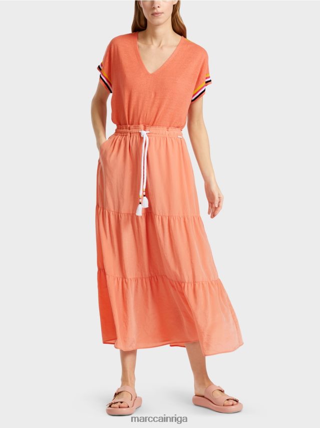 apģērbs viegla terakota VRBHXD480 Marc Cain locīti svārki ar auklu