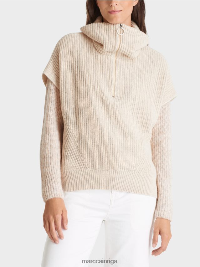 apģērbs Mandeļu piens VRBHXD1049 Marc Cain džemperis bez piedurknēm, adīts Vācijā