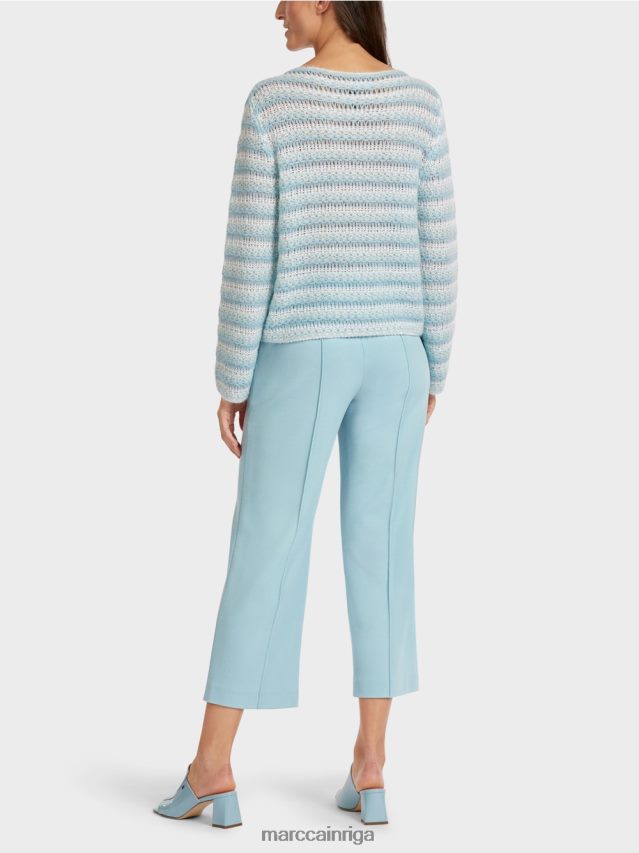 apģērbs atmosfēras zils VRBHXD1205 Marc Cain svītrains džemperis \"adīts Vācijā\"