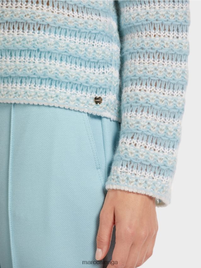 apģērbs atmosfēras zils VRBHXD1205 Marc Cain svītrains džemperis \"adīts Vācijā\"