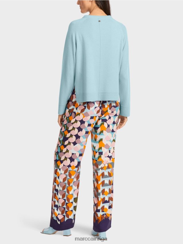 apģērbs atmosfēras zils VRBHXD1206 Marc Cain elegants vilnas un kašmira džemperis