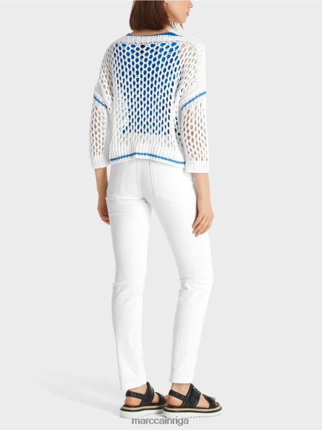 apģērbs balts VRBHXD1124 Marc Cain Vācijā adīta perforēta jaka