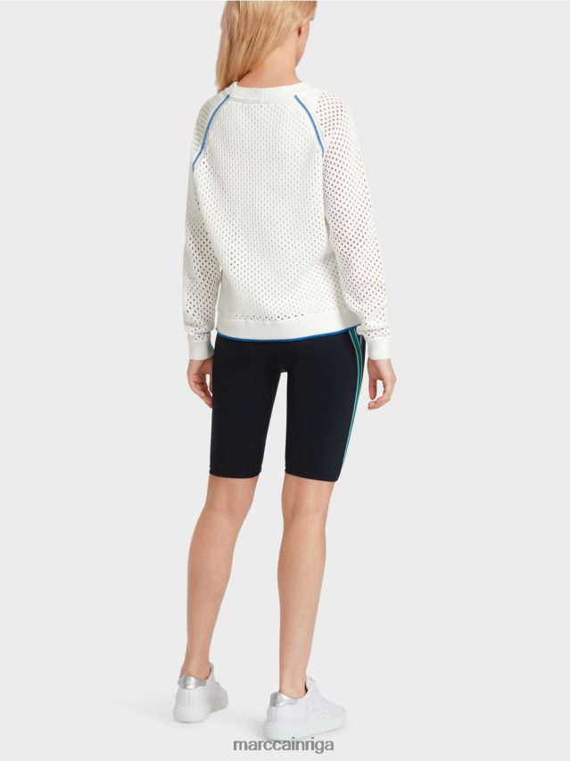 apģērbs balts VRBHXD1125 Marc Cain neto \"pārdomāt kopā\" ​​džemperis