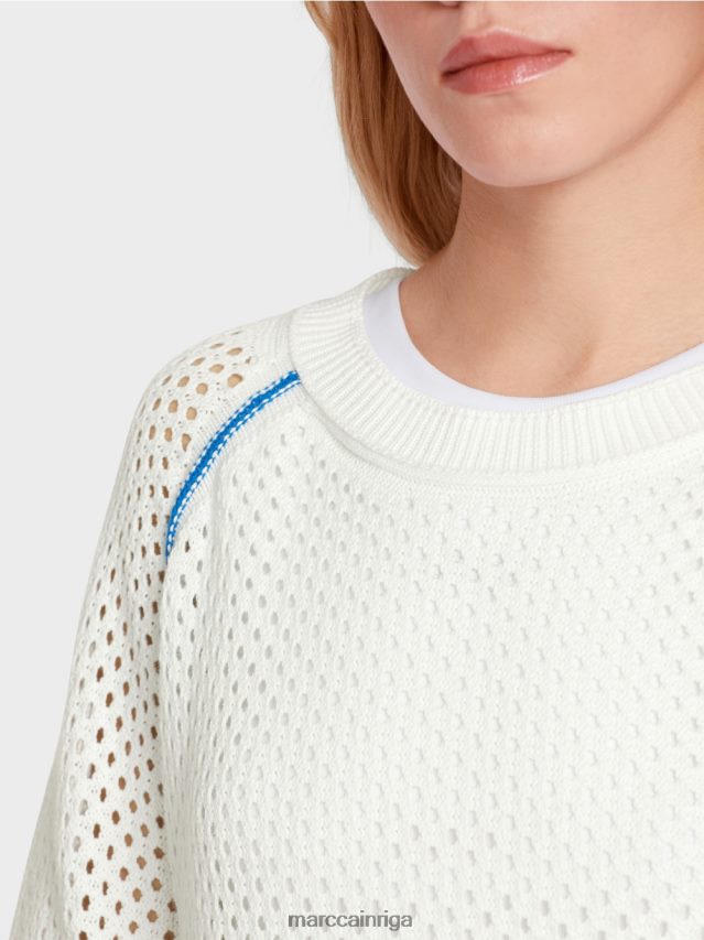 apģērbs balts VRBHXD1125 Marc Cain neto \"pārdomāt kopā\" ​​džemperis
