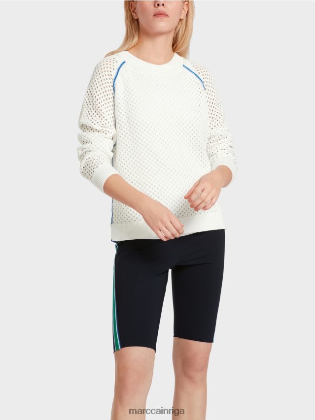 apģērbs balts VRBHXD1125 Marc Cain neto \"pārdomāt kopā\" ​​džemperis