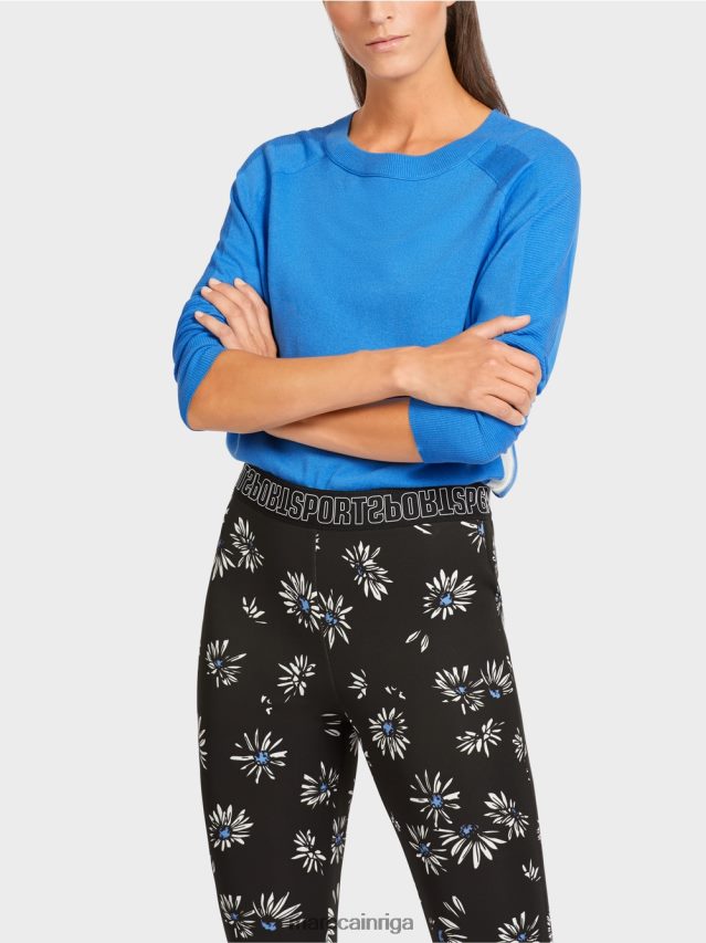 apģērbs debeszils VRBHXD1185 Marc Cain džemperis no grezna materiālu maisījuma