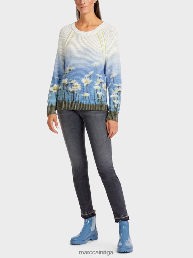 apģērbs debeszils VRBHXD1186 Marc Cain džemperis "adīts Vācijā"