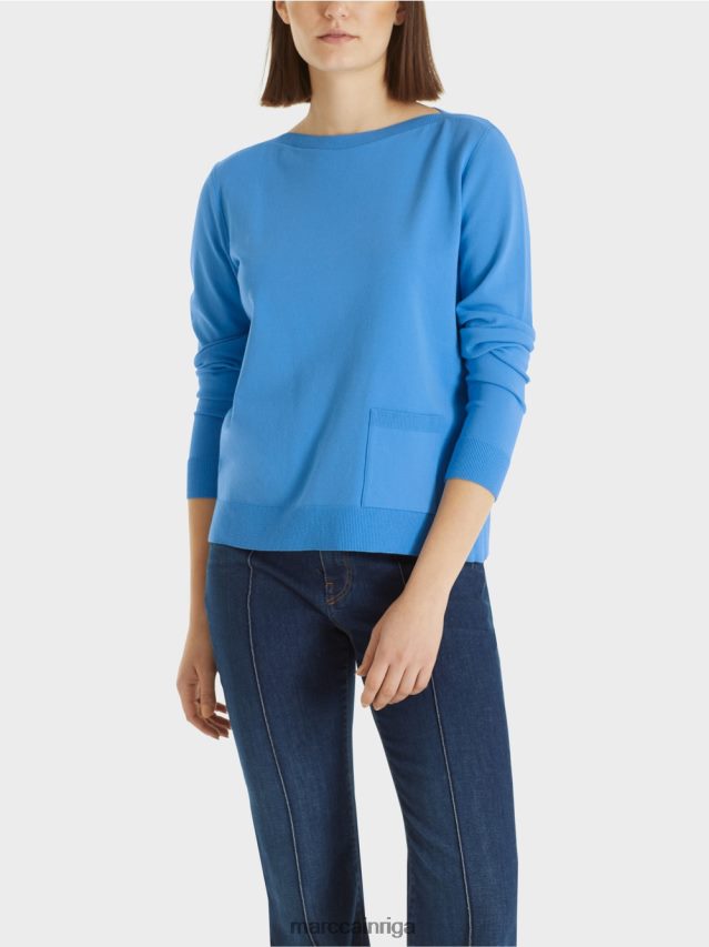 apģērbs debeszils VRBHXD1207 Marc Cain \"pārdomāt kopā\" ​​džemperis
