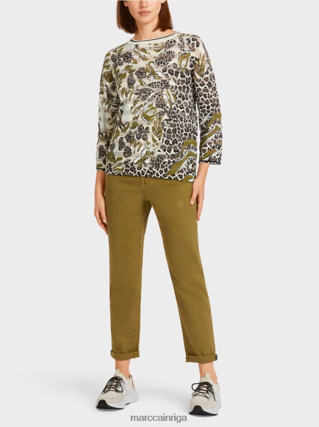 apģērbs dzeltena olīva VRBHXD1172 Marc Cain džemperis "adīts Vācijā"