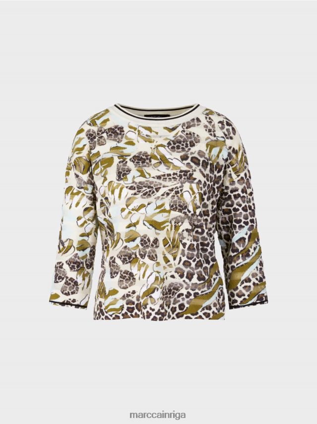 apģērbs dzeltena olīva VRBHXD1172 Marc Cain džemperis \"adīts Vācijā\"