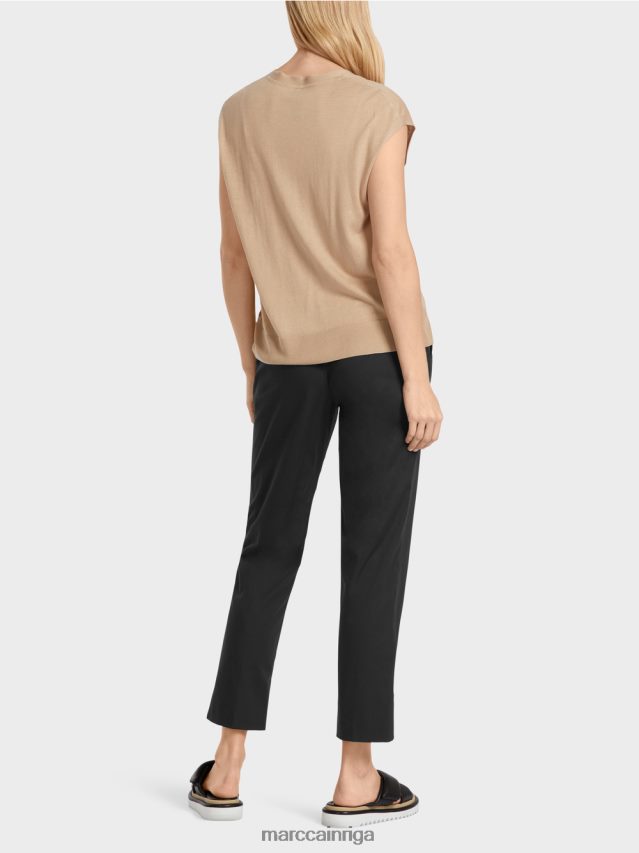 apģērbs dziļas smiltis VRBHXD1151 Marc Cain smalka adīta džemperis bez piedurknēm