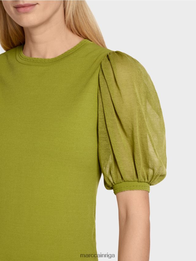 apģērbs dziļi olīvzaļa VRBHXD1145 Marc Cain sievišķīgs \"pārdomāt kopā\" ​​džemperis