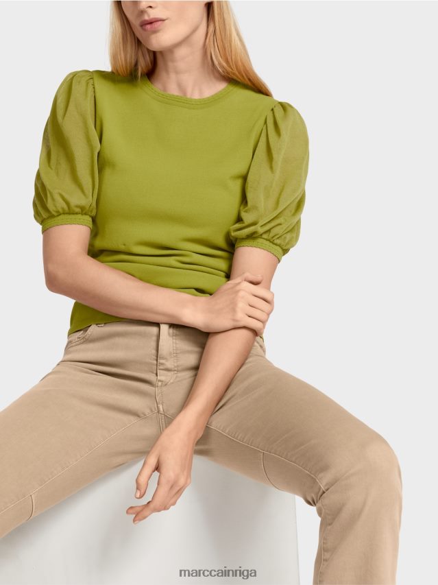 apģērbs dziļi olīvzaļa VRBHXD1145 Marc Cain sievišķīgs \"pārdomāt kopā\" ​​džemperis