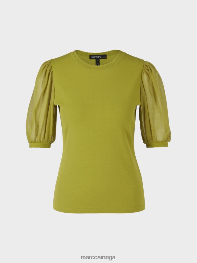 apģērbs dziļi olīvzaļa VRBHXD1145 Marc Cain sievišķīgs \"pārdomāt kopā\" ​​džemperis