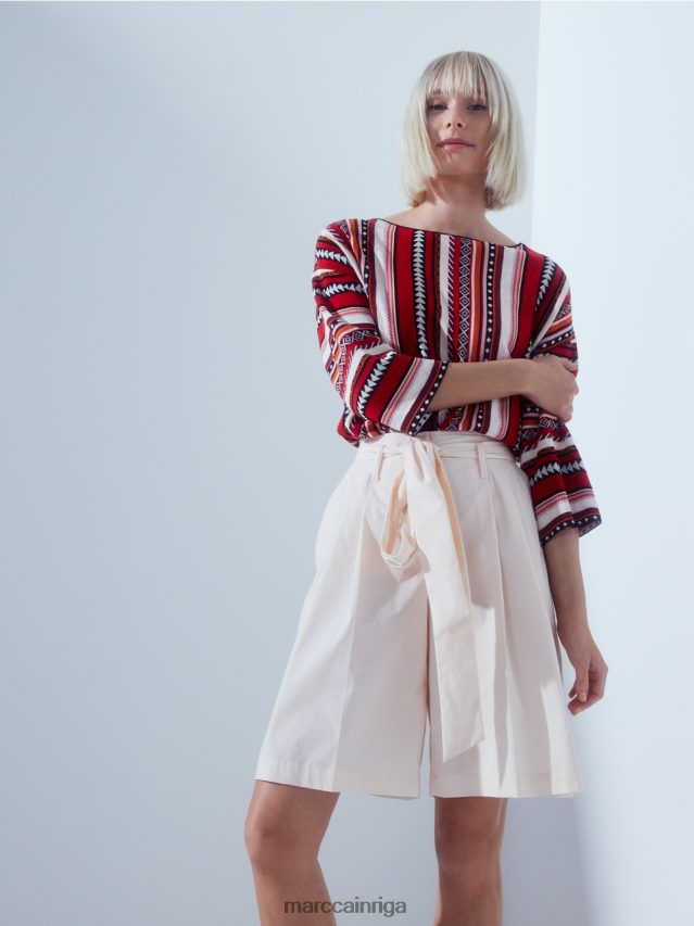 apģērbs dziļi sarkans VRBHXD1130 Marc Cain džemperis \"adīts Vācijā\"