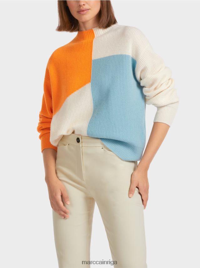 apģērbs dzidrs oranžs VRBHXD1208 Marc Cain lielizmēra adīts džemperis