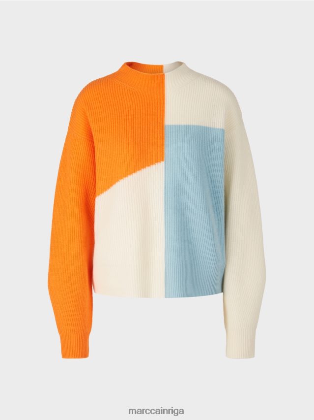 apģērbs dzidrs oranžs VRBHXD1208 Marc Cain lielizmēra adīts džemperis