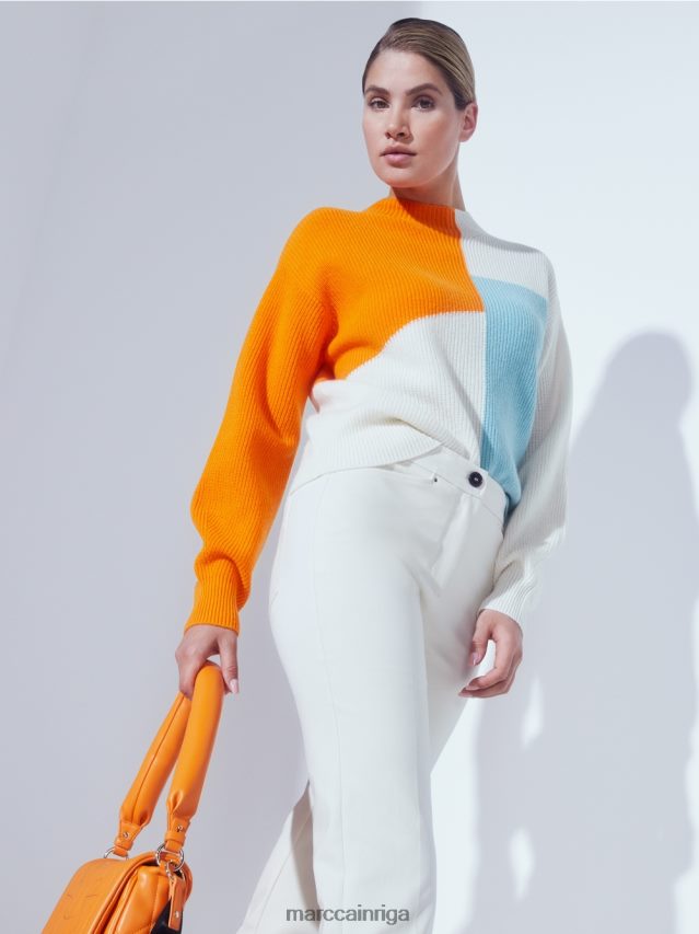 apģērbs dzidrs oranžs VRBHXD1208 Marc Cain lielizmēra adīts džemperis