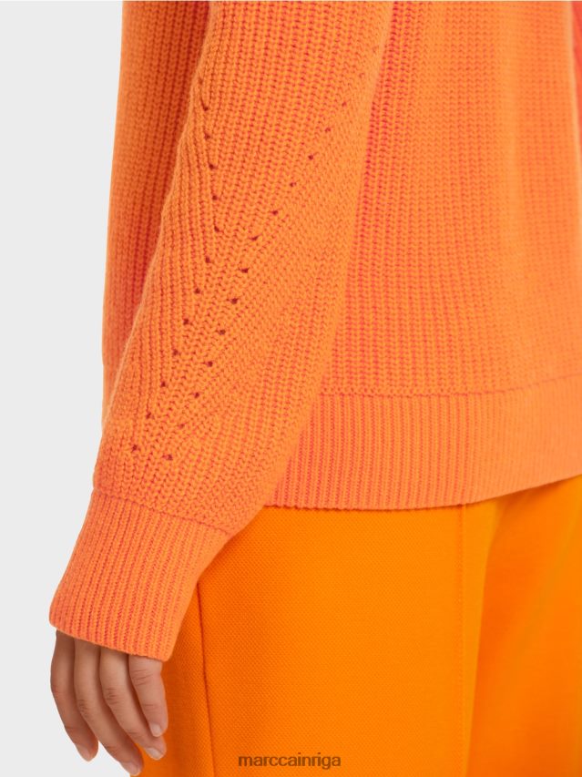 apģērbs dzidrs oranžs VRBHXD1211 Marc Cain vilnas džemperis \"adīts Vācijā\"