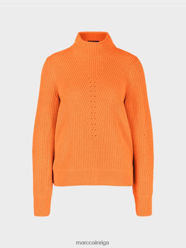 apģērbs dzidrs oranžs VRBHXD1211 Marc Cain vilnas džemperis \"adīts Vācijā\"