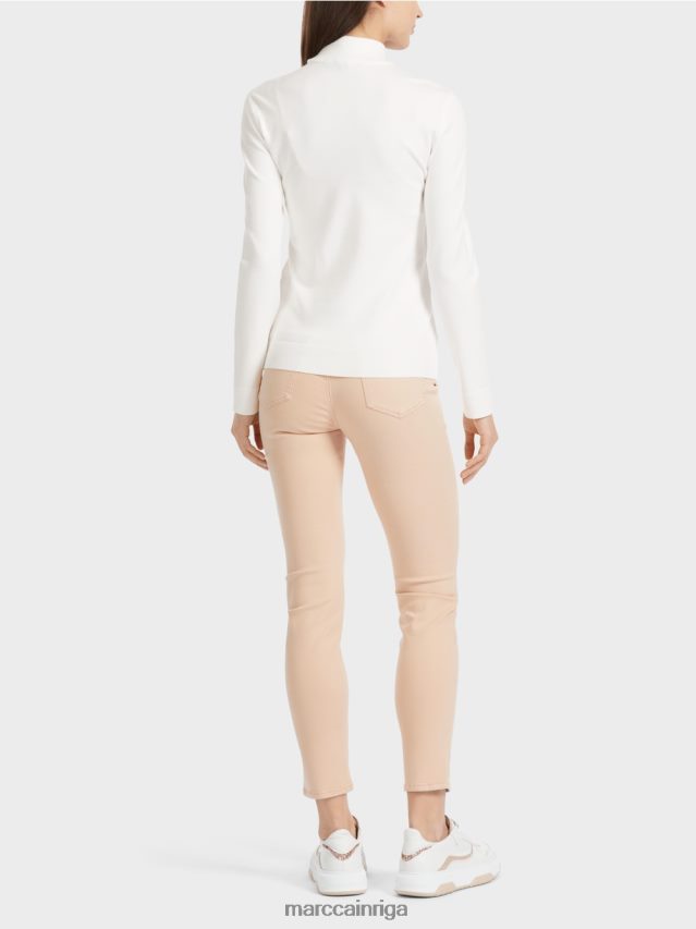 apģērbs gandrīz balts VRBHXD1076 Marc Cain smalka adīta \"pārdomāt kopā\" ​​džemperis