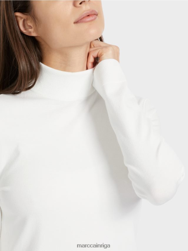apģērbs gandrīz balts VRBHXD1076 Marc Cain smalka adīta \"pārdomāt kopā\" ​​džemperis