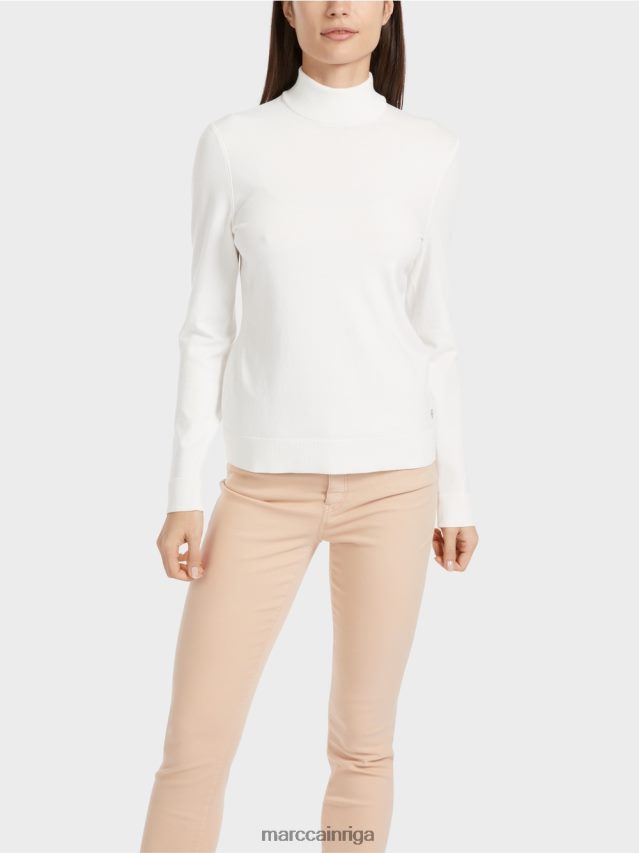 apģērbs gandrīz balts VRBHXD1076 Marc Cain smalka adīta \"pārdomāt kopā\" ​​džemperis