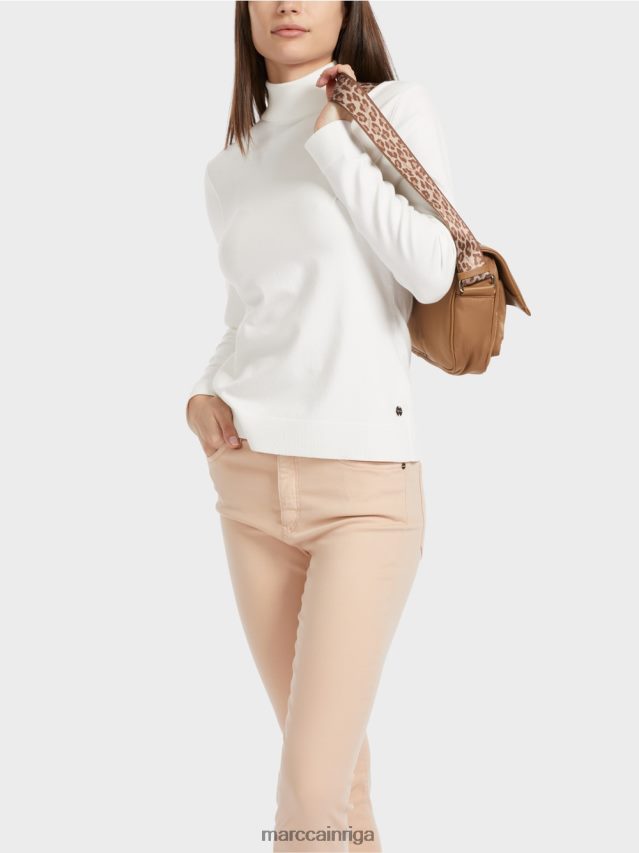 apģērbs gandrīz balts VRBHXD1076 Marc Cain smalka adīta \"pārdomāt kopā\" ​​džemperis