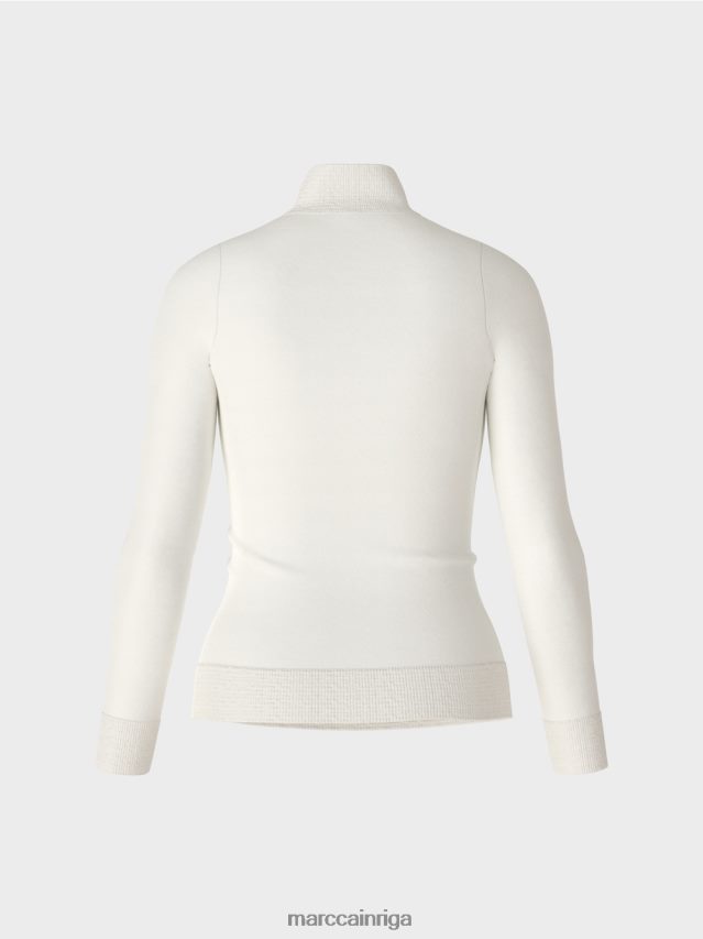 apģērbs gandrīz balts VRBHXD1076 Marc Cain smalka adīta \"pārdomāt kopā\" ​​džemperis