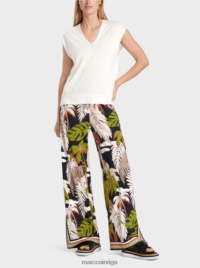 apģērbs gandrīz balts VRBHXD1142 Marc Cain smalka adīta džemperis bez piedurknēm