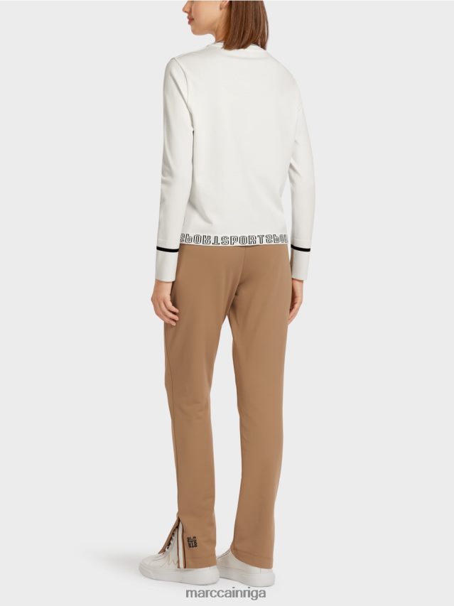 apģērbs gandrīz balts VRBHXD1175 Marc Cain \"pārdomāt kopā\" ​​džemperis ar šķēlumu