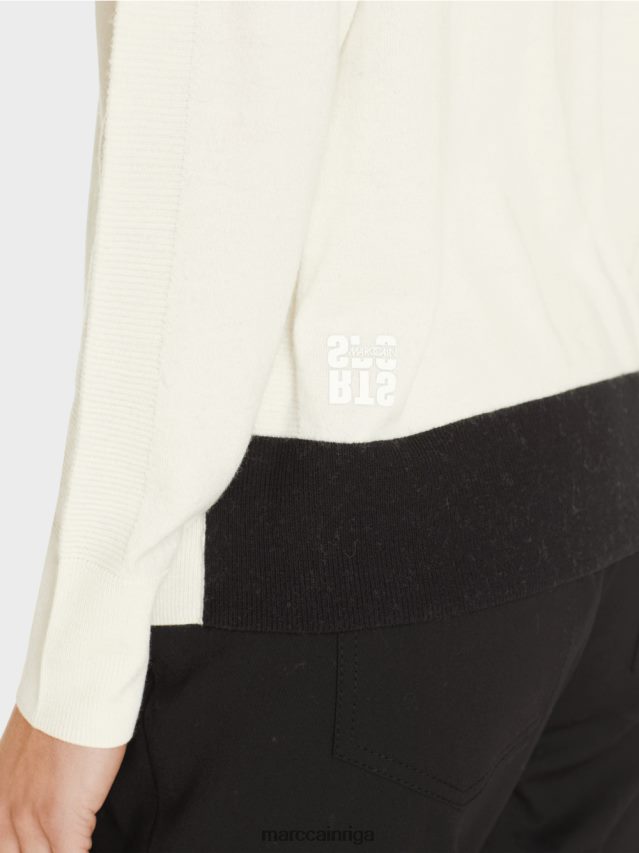 apģērbs gandrīz balts VRBHXD1183 Marc Cain džemperis no grezna materiālu maisījuma