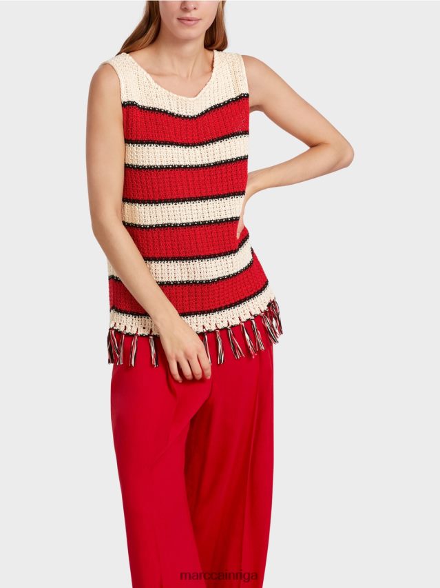 apģērbs krēms VRBHXD1129 Marc Cain \"pārdomāt kopā\" ​​trikotāžas tops