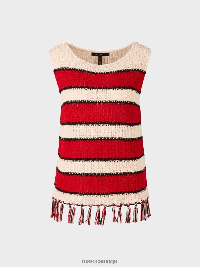 apģērbs krēms VRBHXD1129 Marc Cain \"pārdomāt kopā\" ​​trikotāžas tops