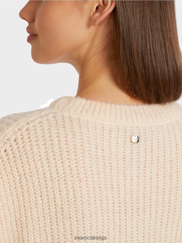 apģērbs krēms VRBHXD1193 Marc Cain džemperis ar sirdi \"adīts Vācijā\"