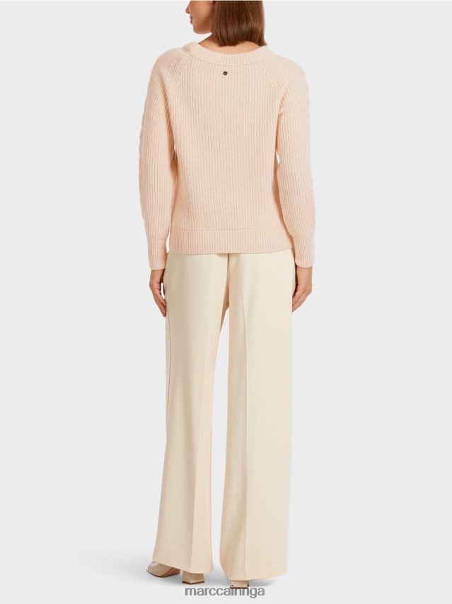 apģērbs krēms VRBHXD1194 Marc Cain kabeļa adīts džemperis \"adīts Vācijā\"