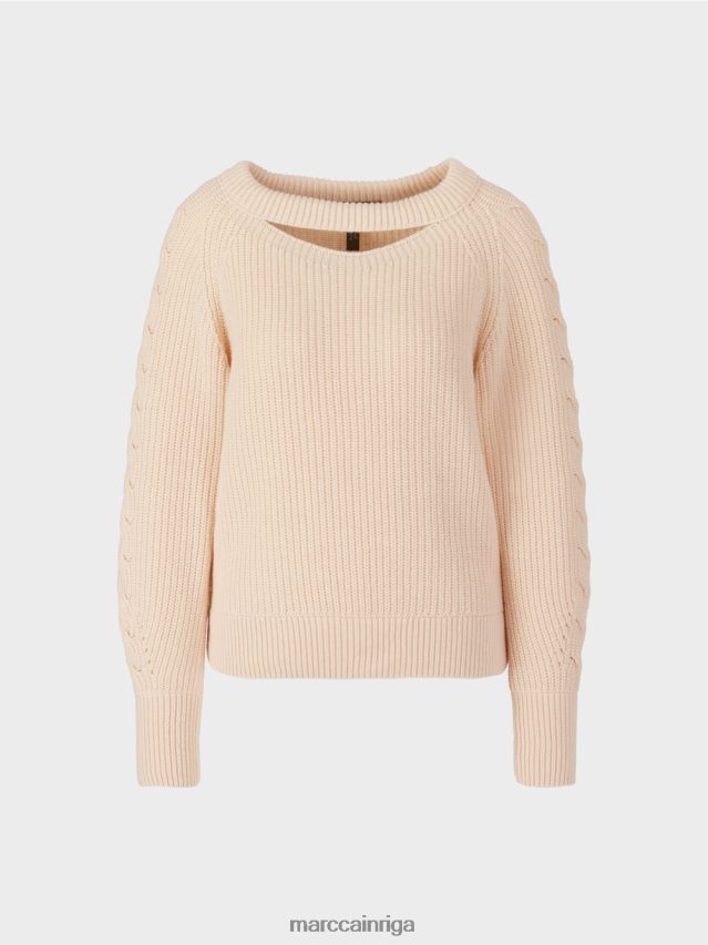 apģērbs krēms VRBHXD1194 Marc Cain kabeļa adīts džemperis \"adīts Vācijā\"