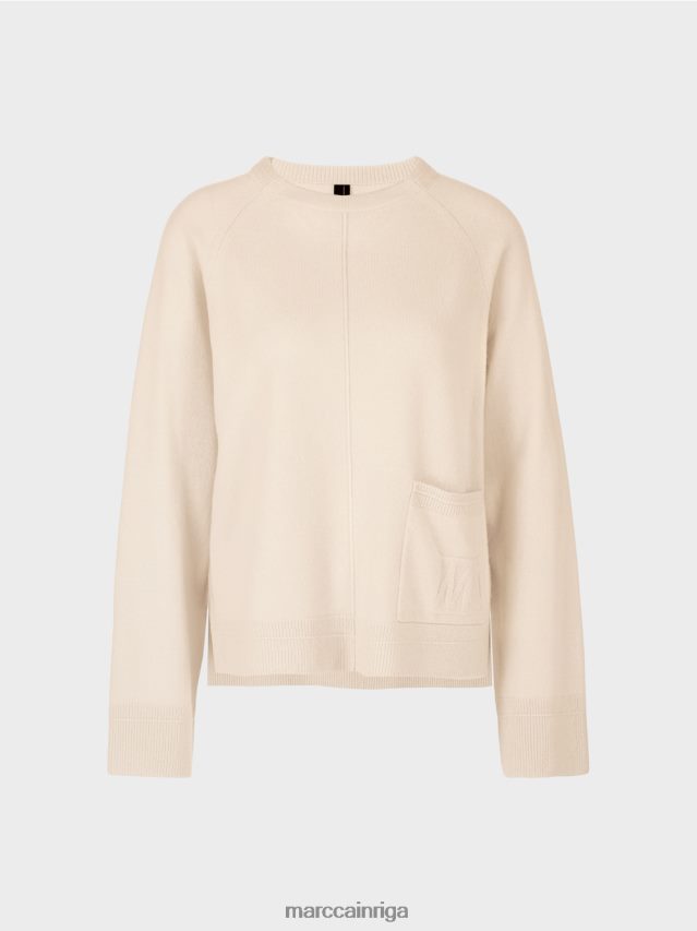 apģērbs krēms VRBHXD1196 Marc Cain elegants vilnas un kašmira džemperis