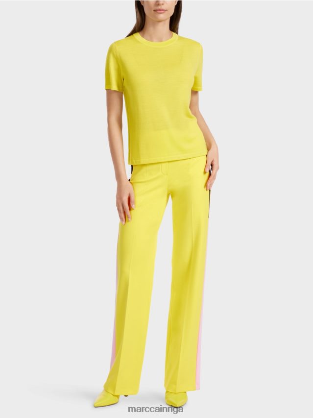 apģērbs mīksts citrons VRBHXD1112 Marc Cain "pārdomāt kopā" ​​džemperis ar īsām piedurknēm