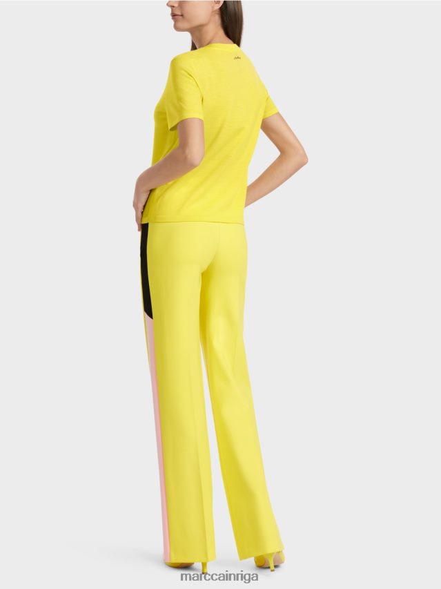 apģērbs mīksts citrons VRBHXD1112 Marc Cain \"pārdomāt kopā\" ​​džemperis ar īsām piedurknēm