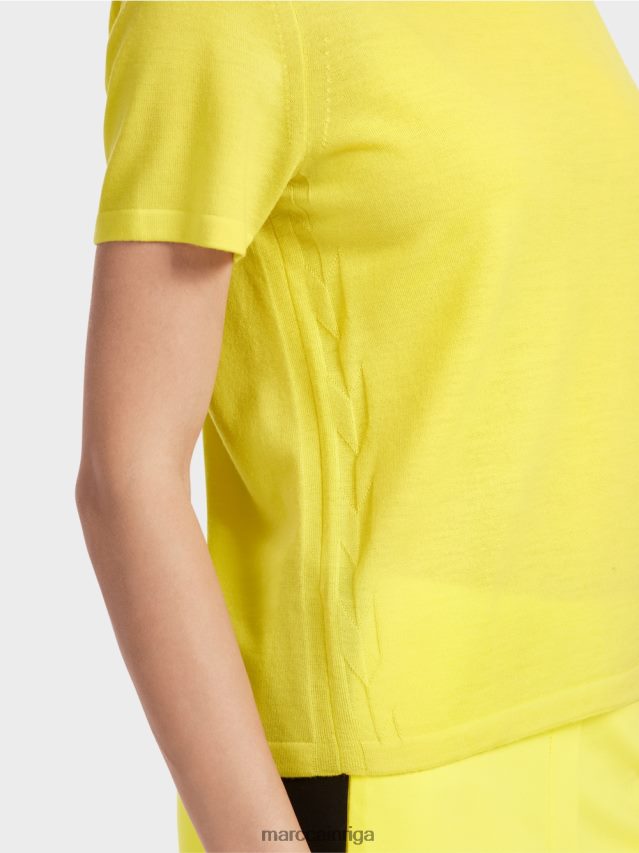 apģērbs mīksts citrons VRBHXD1112 Marc Cain \"pārdomāt kopā\" ​​džemperis ar īsām piedurknēm