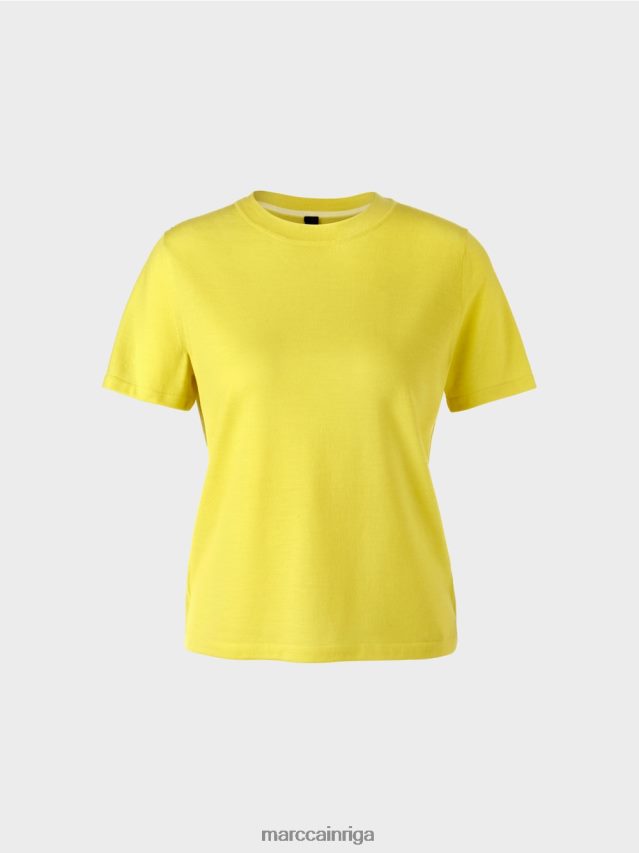 apģērbs mīksts citrons VRBHXD1112 Marc Cain \"pārdomāt kopā\" ​​džemperis ar īsām piedurknēm