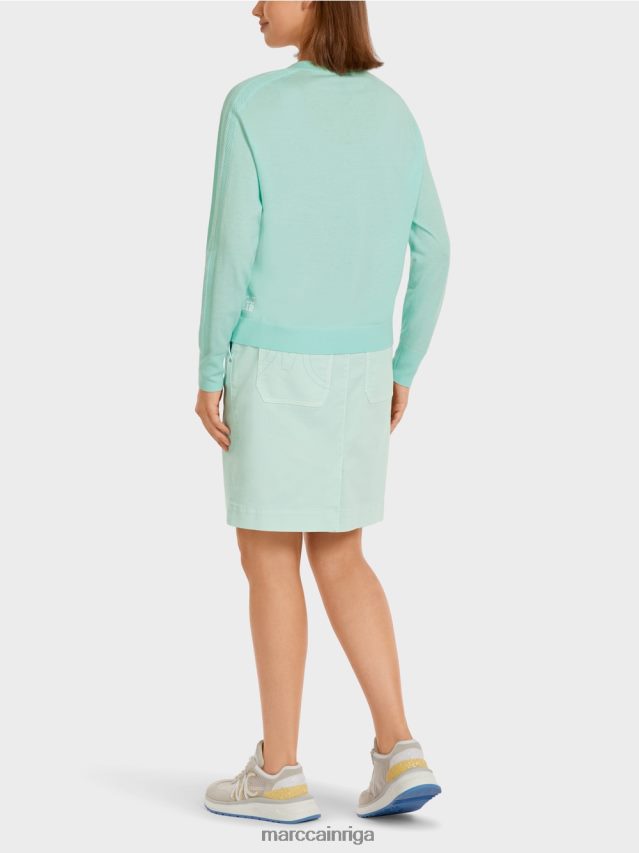 apģērbs mīksts jumta logs VRBHXD1170 Marc Cain elegants smalka adījuma v veida kakla izgriezuma džemperis