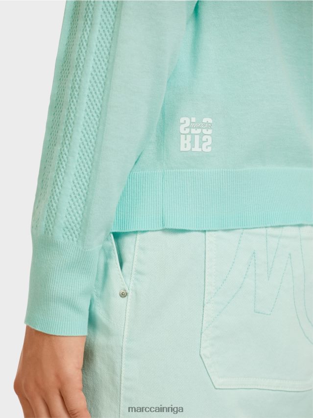 apģērbs mīksts jumta logs VRBHXD1170 Marc Cain elegants smalka adījuma v veida kakla izgriezuma džemperis