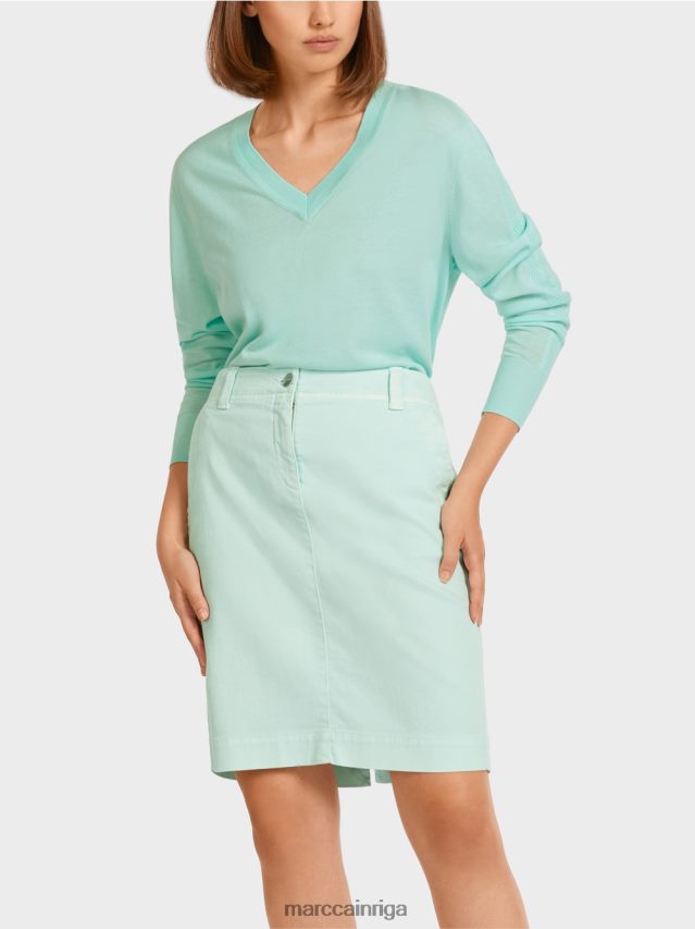 apģērbs mīksts jumta logs VRBHXD1170 Marc Cain elegants smalka adījuma v veida kakla izgriezuma džemperis