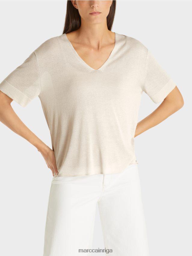 apģērbs mīksts pērļu melanžs VRBHXD1157 Marc Cain džemperis ar lureksa dziju