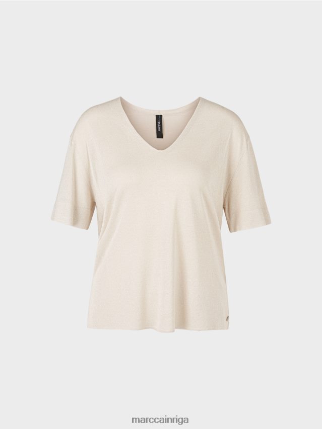 apģērbs mīksts pērļu melanžs VRBHXD1157 Marc Cain džemperis ar lureksa dziju