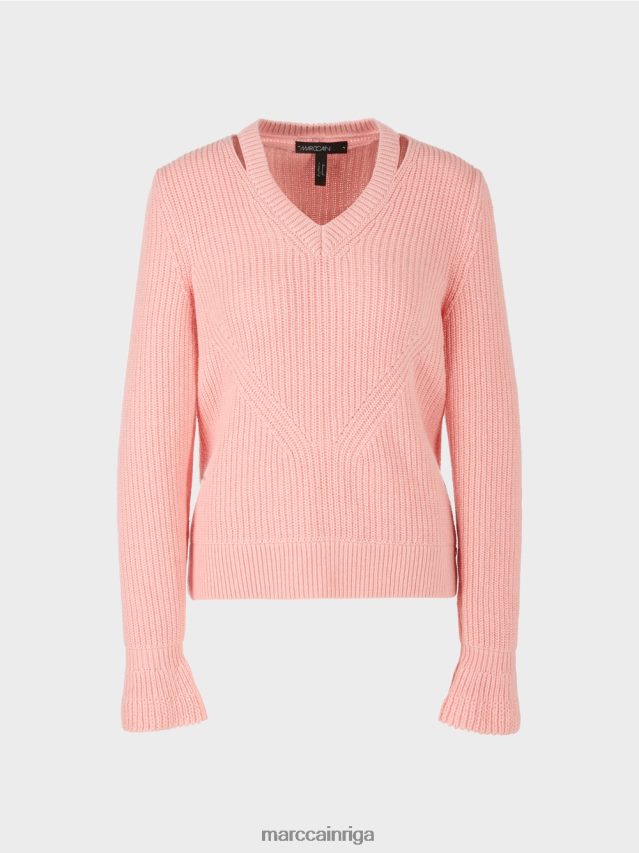 apģērbs mīksts pulveris rozā VRBHXD1117 Marc Cain elegants Vācijā adīts džemperis
