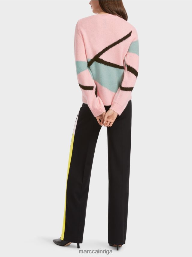 apģērbs mīksts pulveris rozā VRBHXD1119 Marc Cain \"pārdomāt kopā\" ​​boucle džemperis